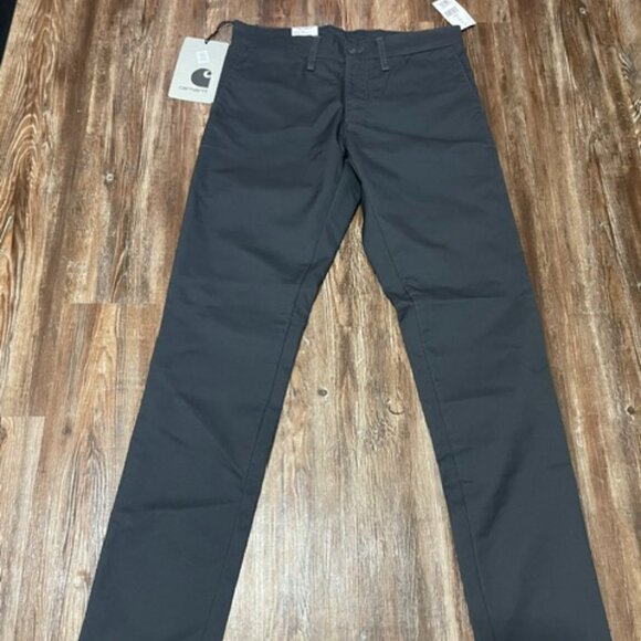 Carhartt WIP Lamar 30x32 Graphite (grey) NWT Pant Chino Khaki Slim Straight - Picture 1 of 8